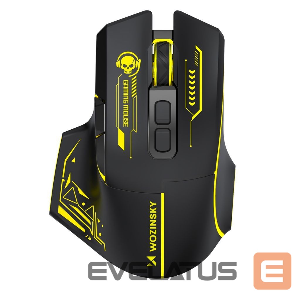 Other Wozinsky Wozinsky WMGB-1181 Wireless Optical Gaming Mouse 3200 DPI with Built-in Battery and Backlight - Black and Yellow