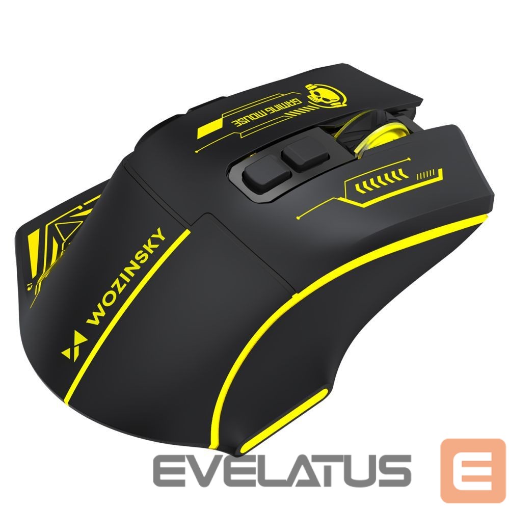 Other Wozinsky Wozinsky WMGB-1181 Wireless Optical Gaming Mouse 3200 DPI with Built-in Battery and Backlight - Black and Yellow
