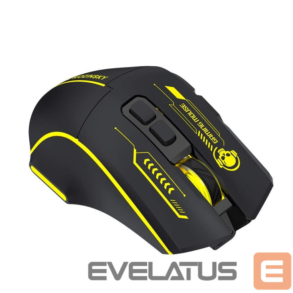 Other Wozinsky Wozinsky WMGB-1181 Wireless Optical Gaming Mouse 3200 DPI with Built-in Battery and Backlight - Black and Yellow