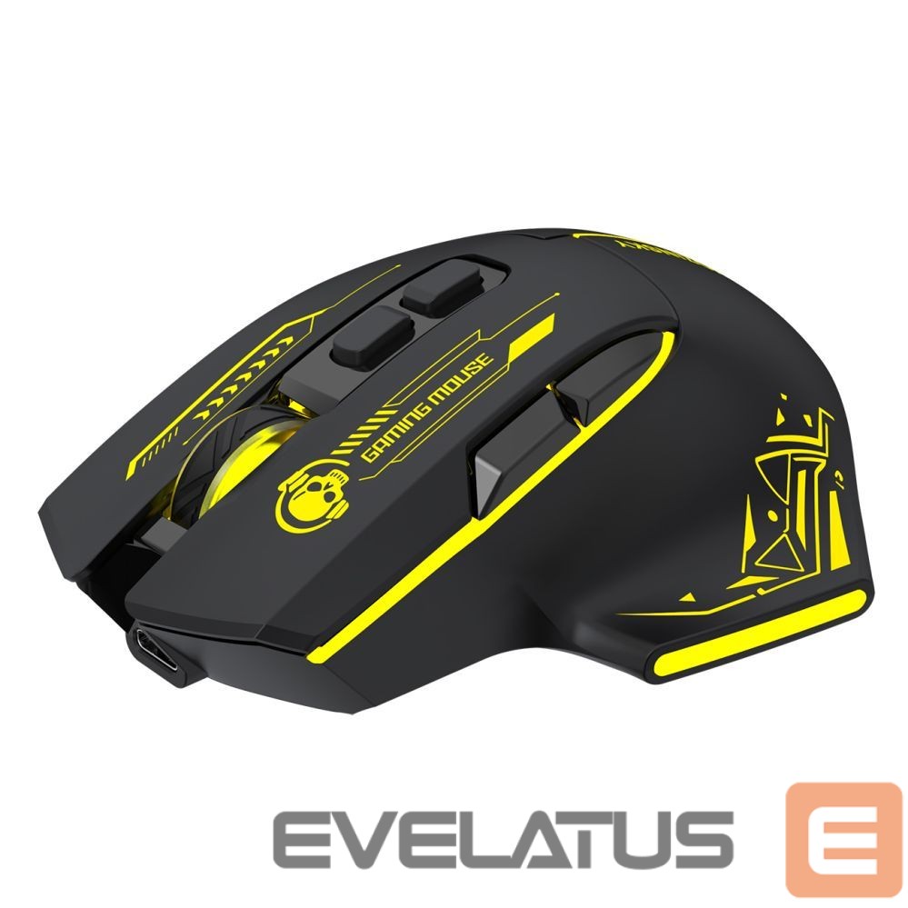 Other Wozinsky Wozinsky WMGB-1181 Wireless Optical Gaming Mouse 3200 DPI with Built-in Battery and Backlight - Black and Yellow
