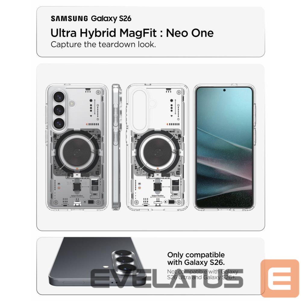Back panel cover Spigen Spigen Ultra Hybrid Mag MagSafe Case for Samsung Galaxy S26 Neo One - Transparent