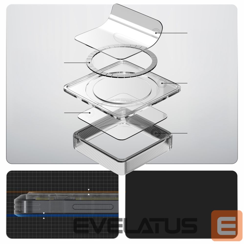 Back panel cover Spigen Spigen Ultra Hybrid Mag MagSafe Case for Samsung Galaxy S26 Zero One - Clear and White