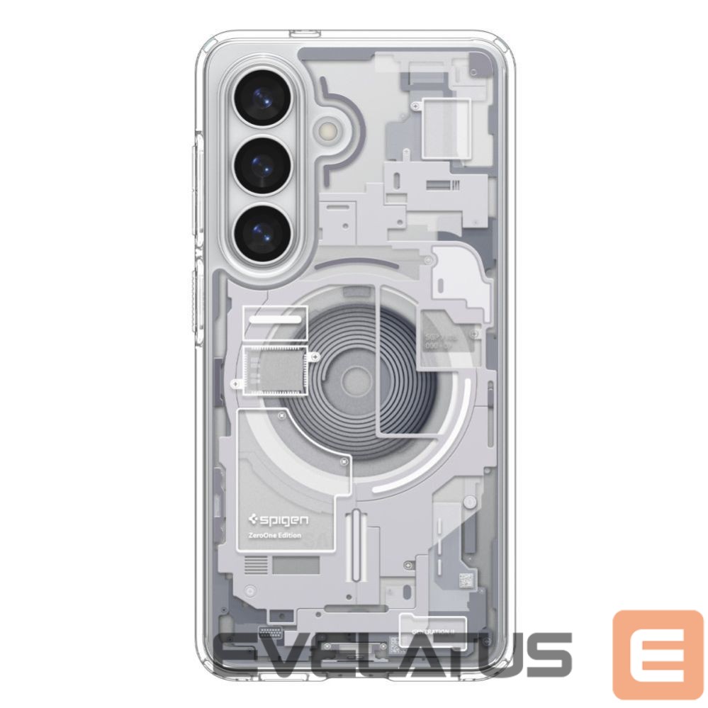 Back panel cover Spigen Spigen Ultra Hybrid Mag MagSafe Case for Samsung Galaxy S26 Zero One - Clear and White