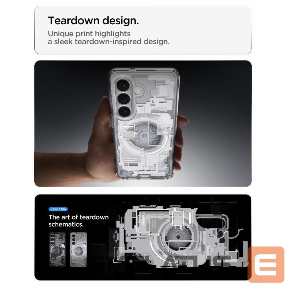 Back panel cover Spigen Spigen Ultra Hybrid Mag MagSafe Case for Samsung Galaxy S26 Zero One - Clear and White