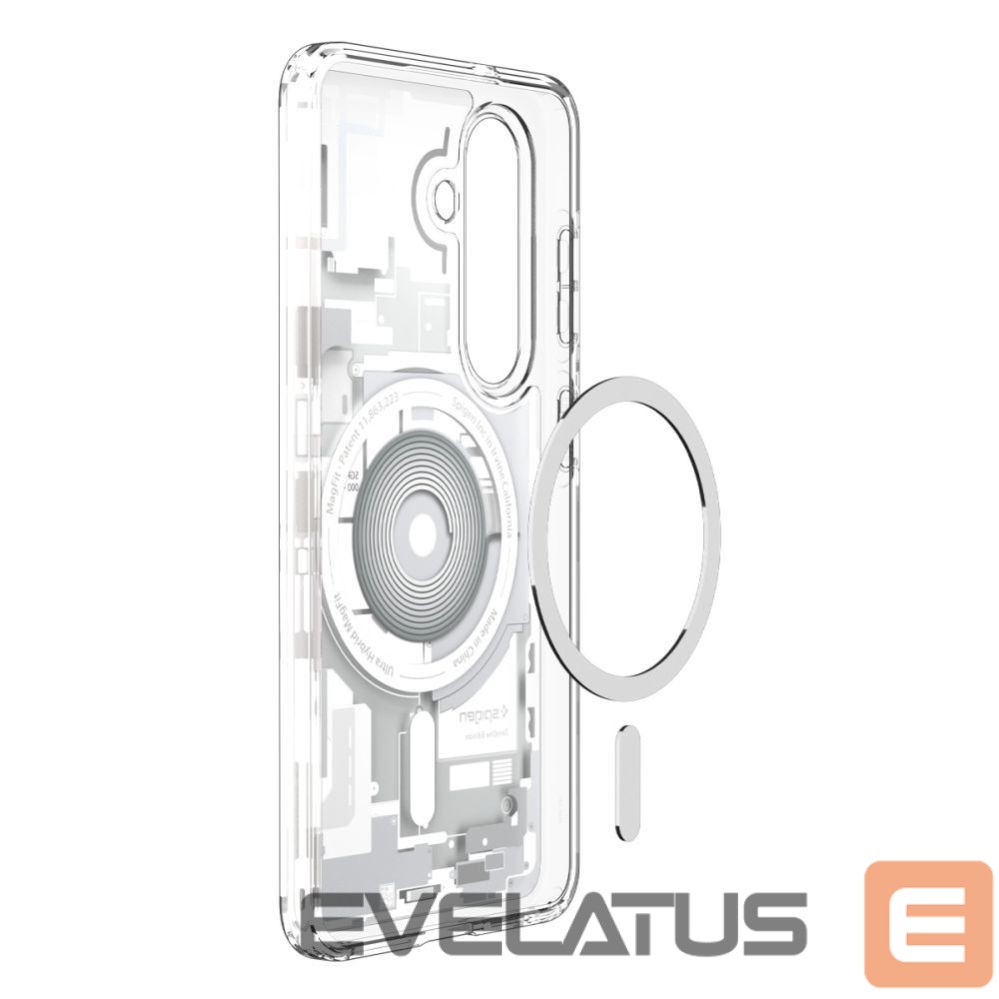 Back panel cover Spigen Spigen Ultra Hybrid Mag MagSafe Case for Samsung Galaxy S26 Zero One - Clear and White