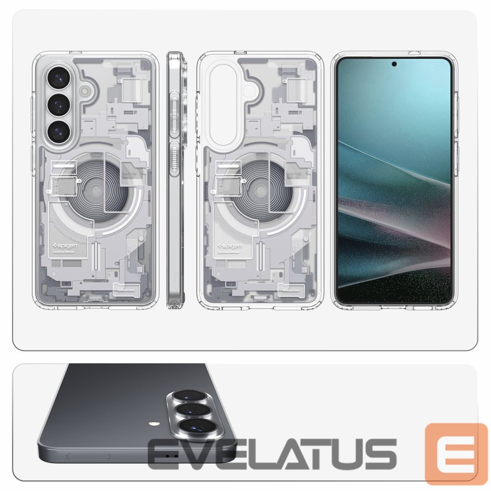 Back panel cover Spigen Spigen Ultra Hybrid Mag MagSafe Case for Samsung Galaxy S26 Zero One - Clear and White