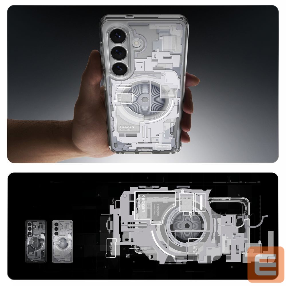 Back panel cover Spigen Spigen Ultra Hybrid Mag MagSafe Case for Samsung Galaxy S26 Zero One - Clear and White