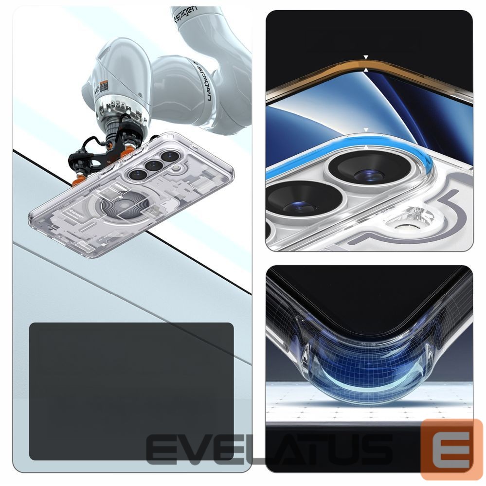 Back panel cover Spigen Spigen Ultra Hybrid Mag MagSafe Case for Samsung Galaxy S26 Zero One - Clear and White