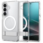 Back panel cover Spigen  Spigen Ultra Hybrid S Mag MagSafe Case for Samsung Galaxy S26 - Clear and White 