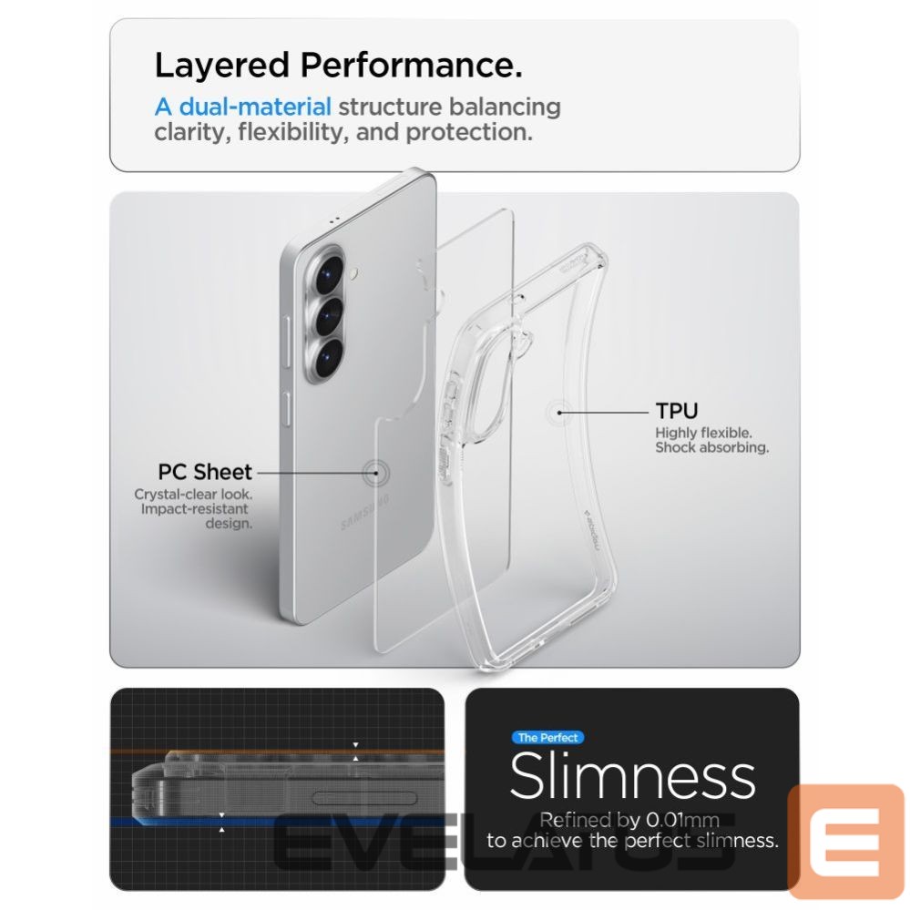 Back panel cover Spigen Spigen Ultra Hybrid Case for Samsung Galaxy S26+ - Transparent