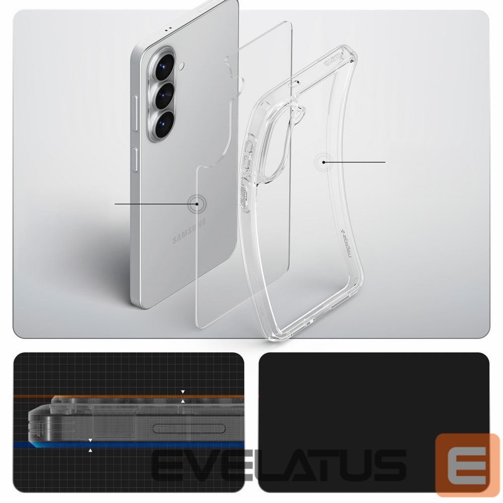 Back panel cover Spigen Spigen Ultra Hybrid Case for Samsung Galaxy S26+ - Transparent