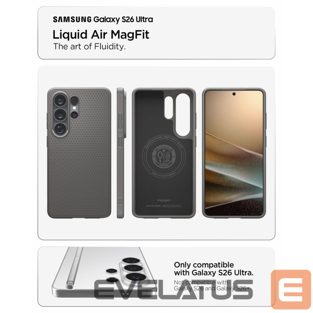 Back panel cover Spigen Spigen Liquid Air Mag MagSafe Case for Samsung Galaxy S26 Ultra - Gray