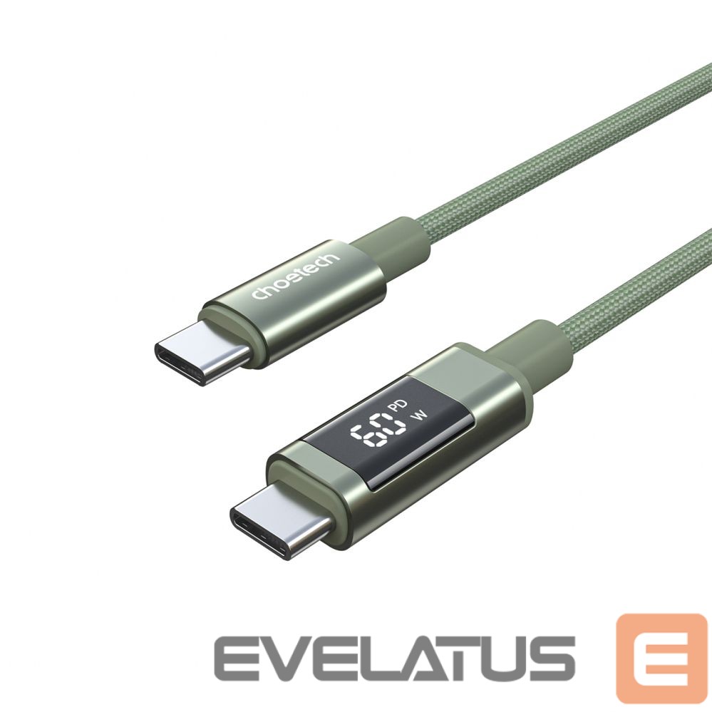Cable Choetech Choetech XCC-1068 PD 60W USB-C - USB-C Cable with Display 1.2 m - Green