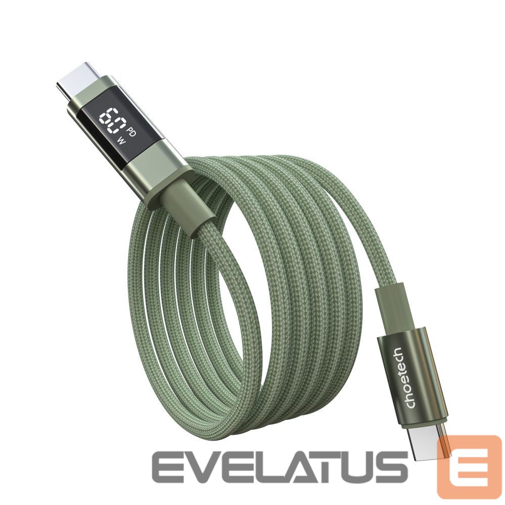 Cable Choetech Choetech XCC-1068 PD 60W USB-C - USB-C Cable with Display 1.2 m - Green