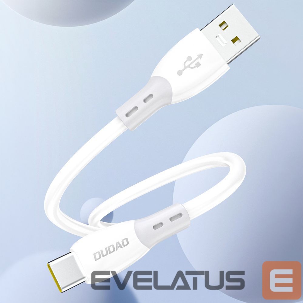 Cable Dudao Dudao L25ST 5 A USB-A - USB-C Cable with Soft Silicone Braid 1 m - White