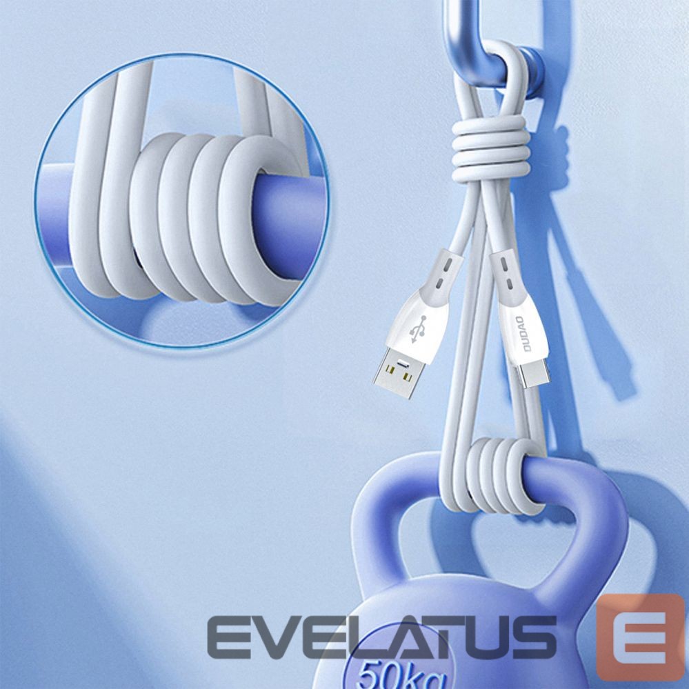 Cable Dudao Dudao L25ST 5 A USB-A - USB-C Cable with Soft Silicone Braid 1 m - White