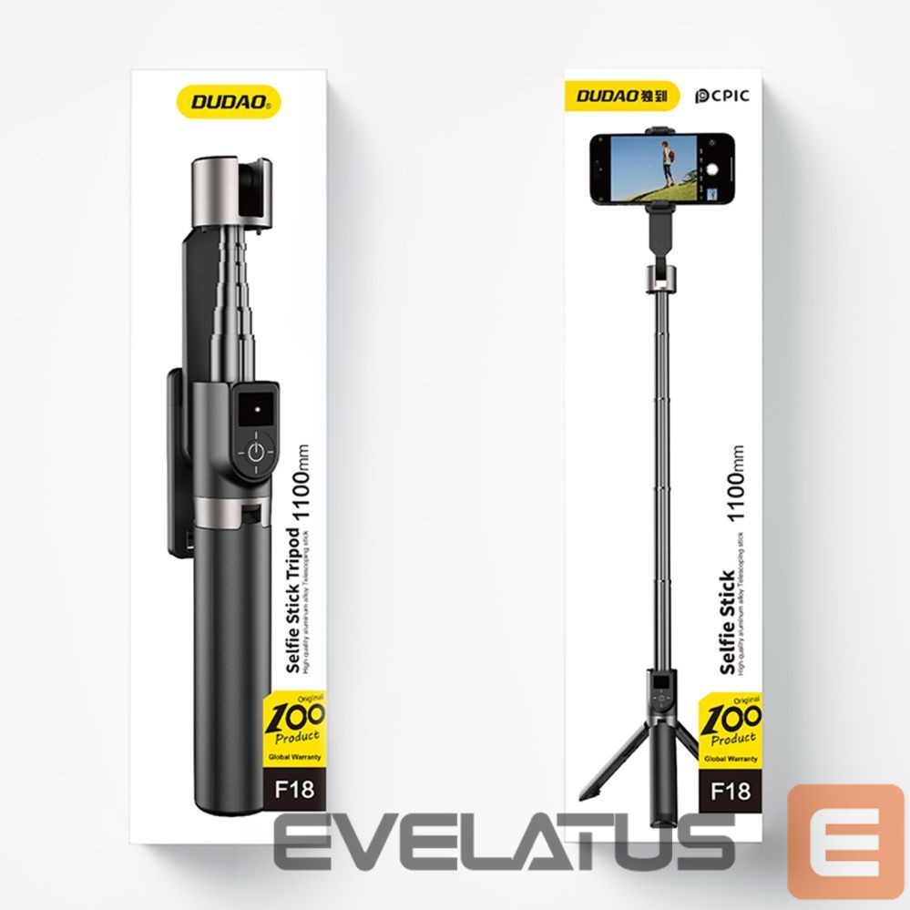 Camera accessory Dudao Dudao F18 Selfie Stick 1.1m with Tripod and Bluetooth Remote Control - Black