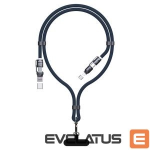 Cable Dudao  Dudao L20Max 65W 4-in-1 Cable with Lanyard USB-C to USB-C with Lightning and USB-A Adapters - Blue 