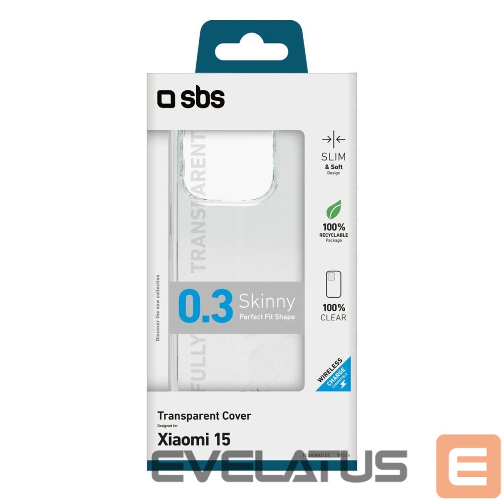 Back panel cover SBS SBS Skinny Cover for Xiaomi 15 - transparent