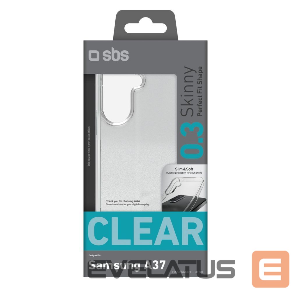 Back panel cover SBS SBS Skinny Cover for Samsung Galaxy A37 - Transparent