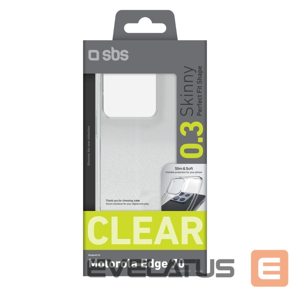 Back panel cover SBS SBS Skinny Cover for Motorola Edge 70 - Transparent