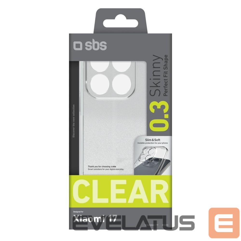 Back panel cover SBS SBS Skinny Cover for Xiaomi 17 - transparent