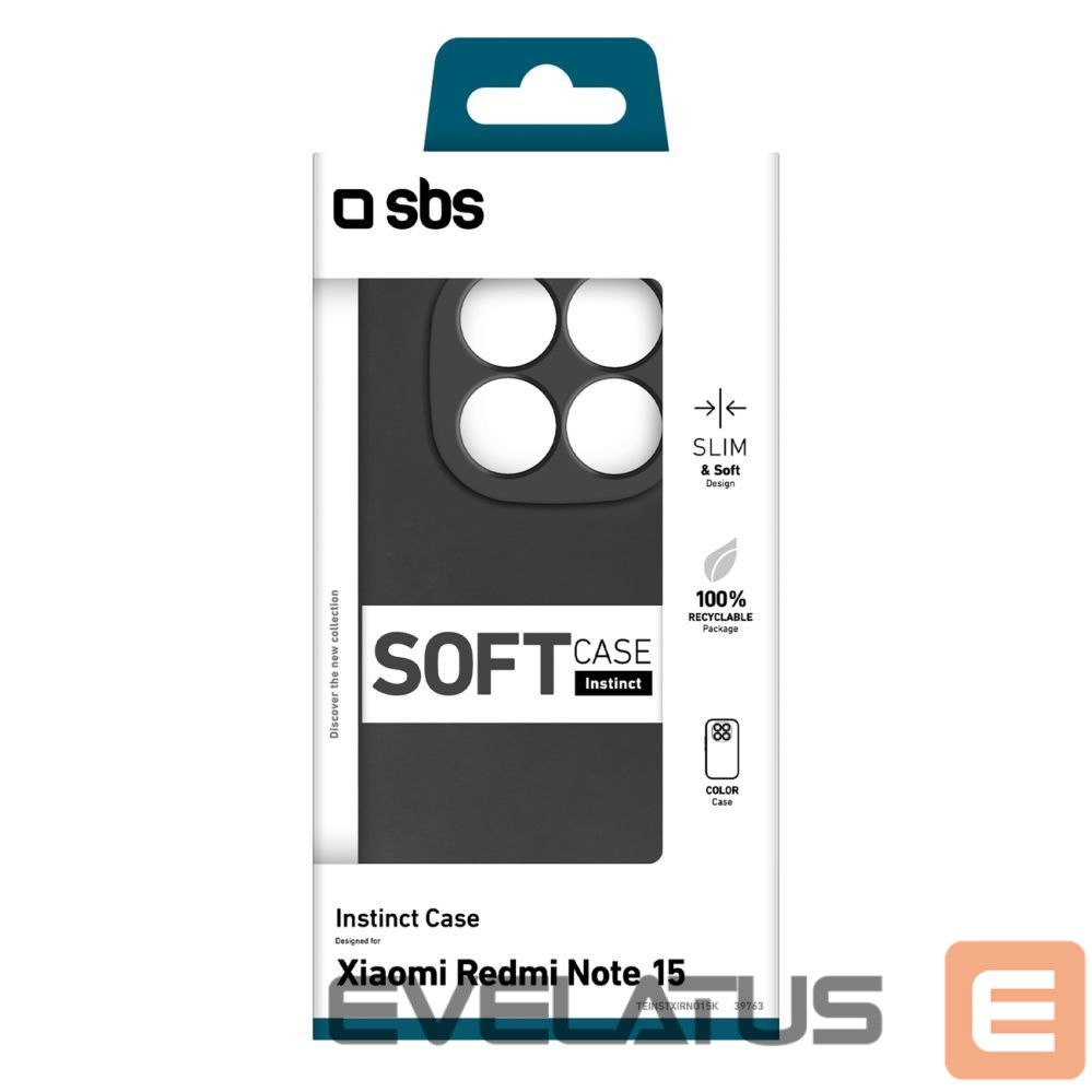 Back panel cover SBS SBS Instinct Case for Xiaomi Redmi Note 15 - Black