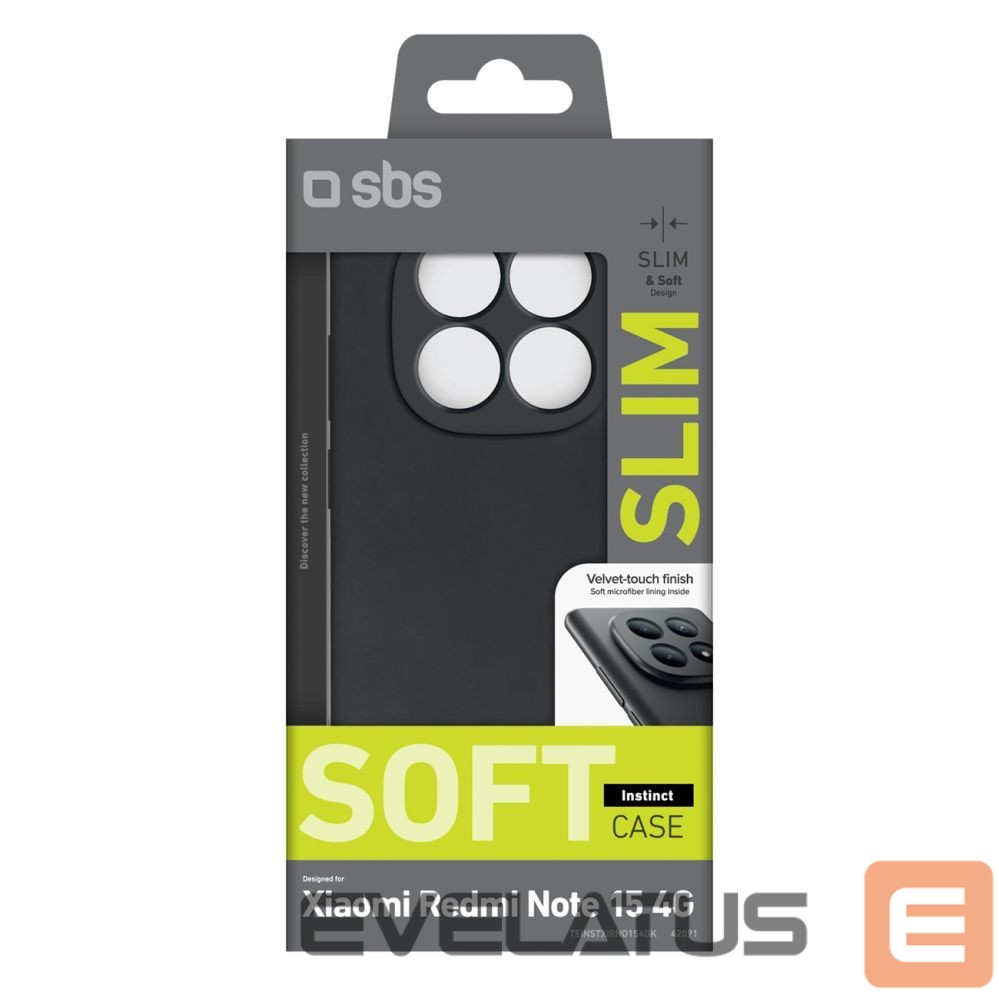 Back panel cover SBS SBS Instinct Case for Xiaomi Redmi Note 15 4G - Black