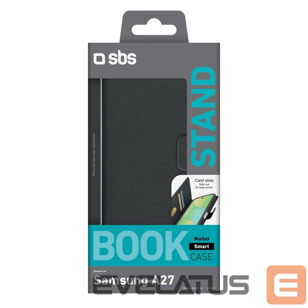 Back panel cover SBS SBS Wallet Smooth Case for Samsung Galaxy A27 with Flip - Black