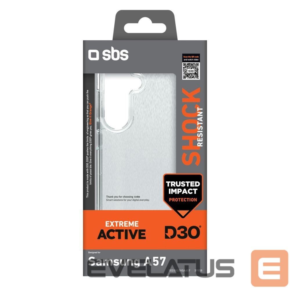 Back panel cover SBS SBS D3O Case for Samsung Galaxy A57 - Transparent