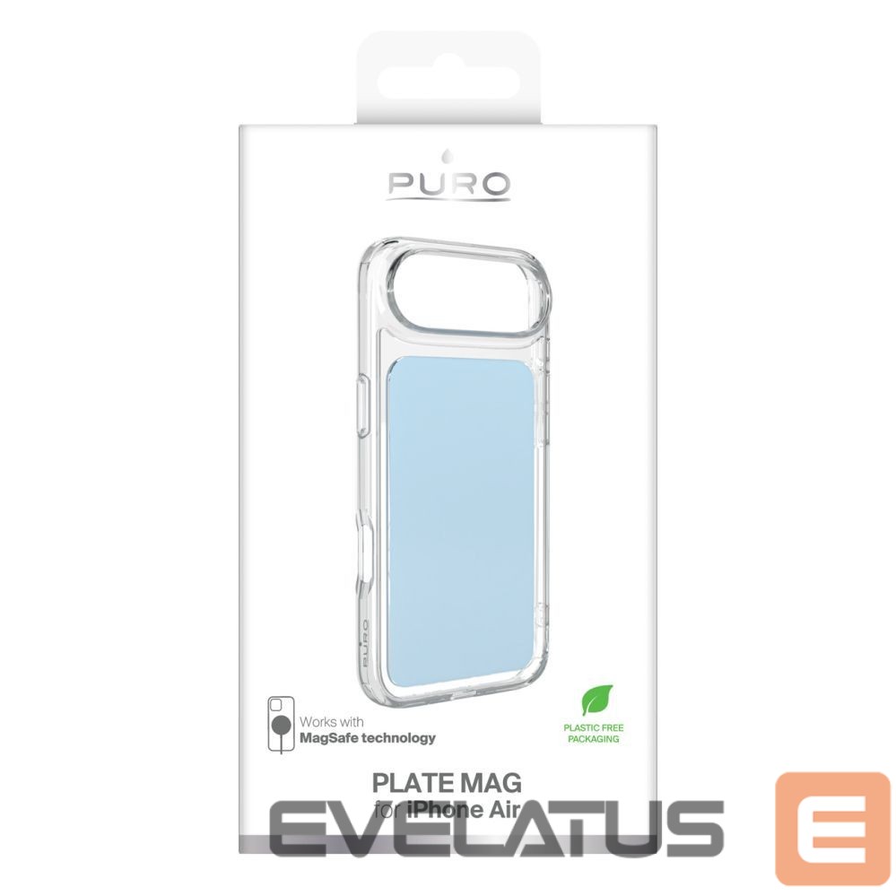 Back panel cover Puro Puro Plate Mag Case for iPhone 17 Air Compatible with MagSafe - Light Blue