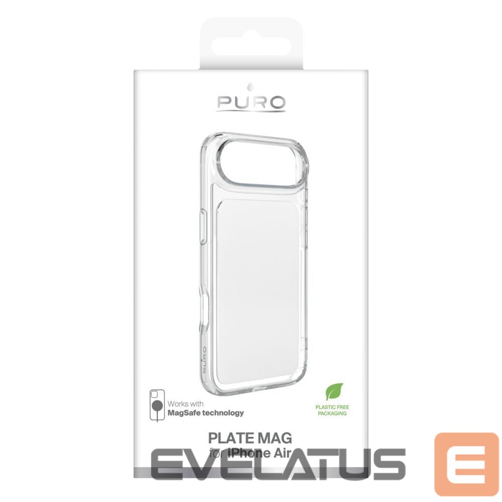 Back panel cover Puro Puro Plate Mag Case for iPhone 17 Air Compatible with MagSafe - White
