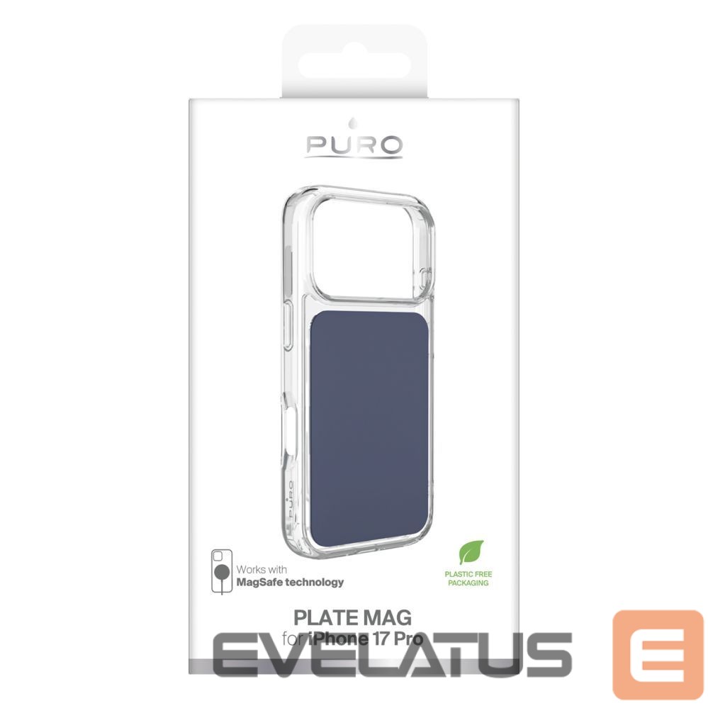 Back panel cover Puro Puro Plate Mag Case for iPhone 17 Pro Compatible with MagSafe - Blue