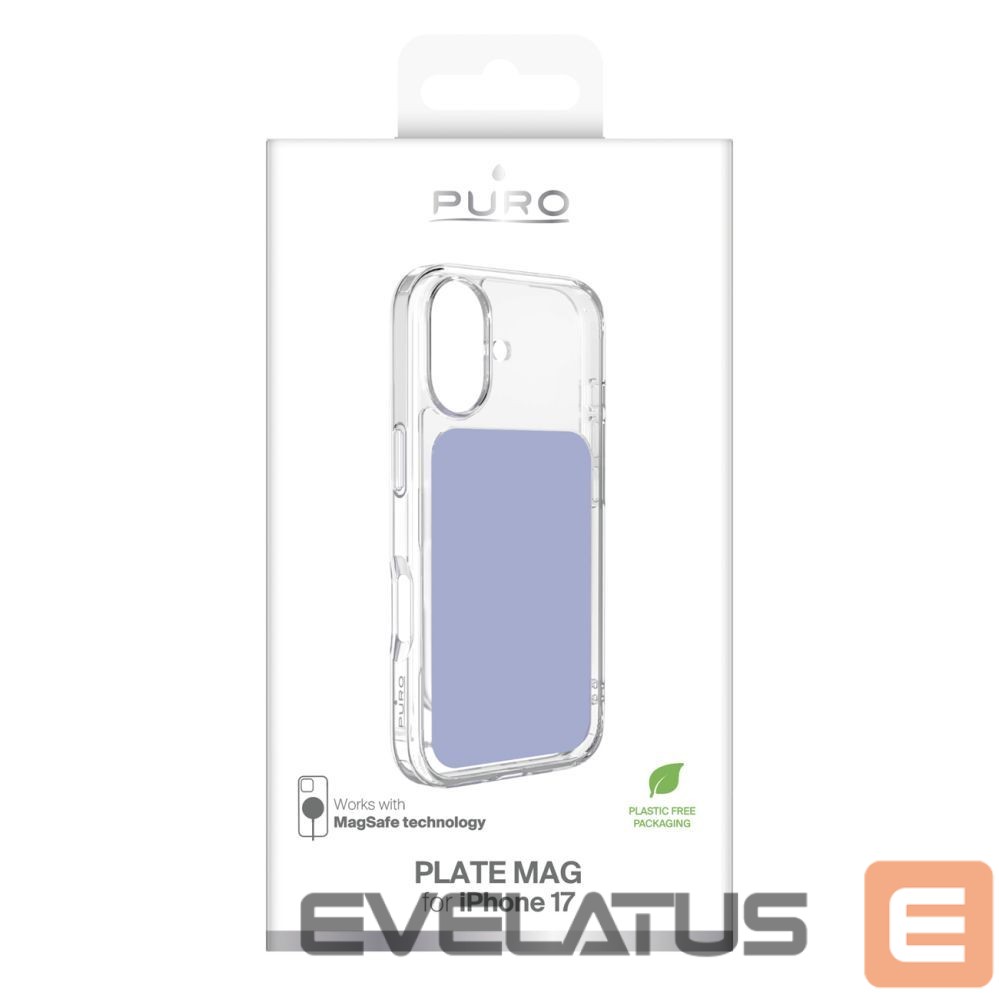 Back panel cover Puro Puro Plate Mag Case for iPhone 17 Compatible with MagSafe - Purple