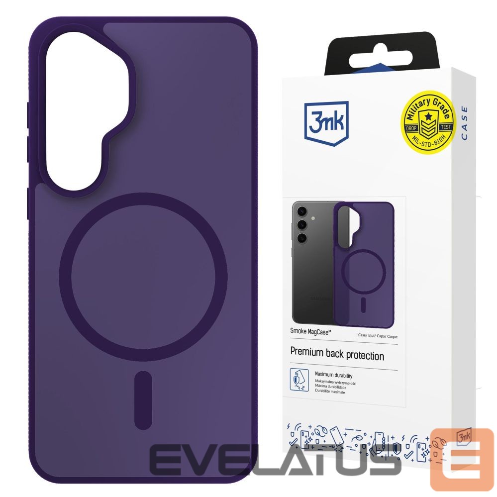 Back panel cover 3MK 3mk Smoke MagCase for Samsung Galaxy S25 - purple