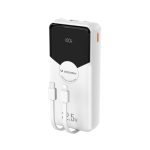 Power bank Wozinsky  Wozinsky WFC-15W 20000mAh 22.5W PD20W Powerbank with Built-in Lightning and USB-C Cables - White 