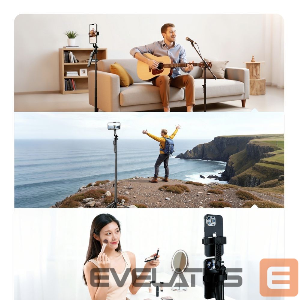 Camera accessory Orico Selfie stick Orico SPM175 tripod 1/4" for phone camera with 360 degree rotation Bluetooth 5.2 - black