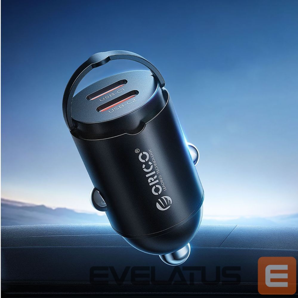 Adapter Orico Orico MiniRing 30W 2x USB-C Car Charger - Black