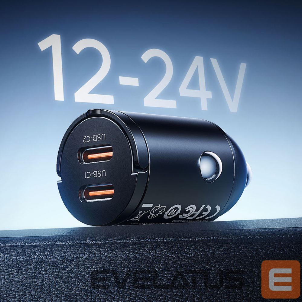 Adapter Orico Orico MiniRing 30W 2x USB-C Car Charger - Black