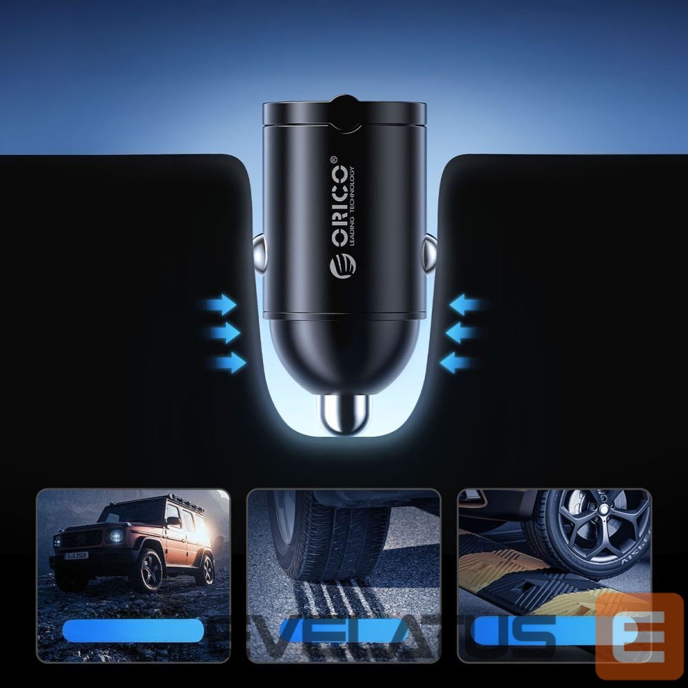 Adapter Orico Orico MiniRing 30W 2x USB-C Car Charger - Black