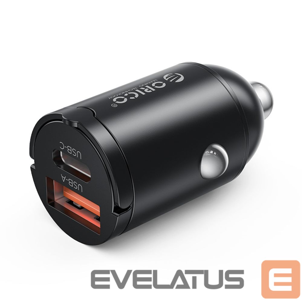 Adapter Orico Orico MiniRing 30W USB-A + USB-C Car Charger - Black