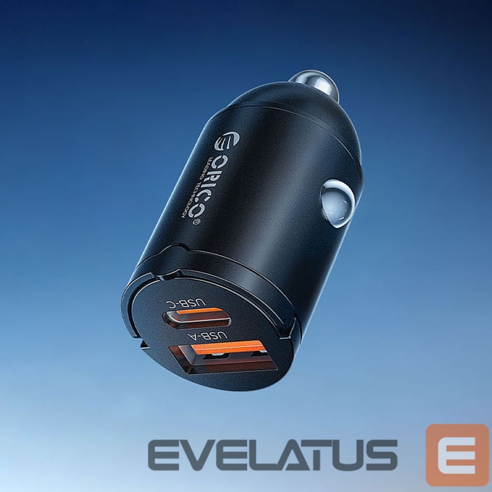 Adapter Orico Orico MiniRing 30W USB-A + USB-C Car Charger - Black