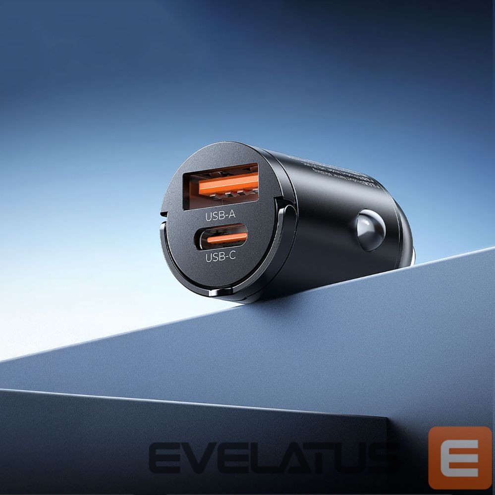 Adapter Orico Orico MiniRing 30W USB-A + USB-C Car Charger - Black