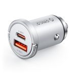 Adapter Orico  Orico MiniRing Pro 45W USB-A + USB-C Car Charger - Silver 