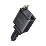 Adapter Orico  Orico Twin Reach 45W USB-A + USB-C Car Charger with Two Retractable USB-C Cables - Black 