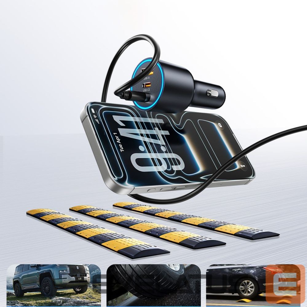 Adapter Orico Orico HyperDrive 165W USB-A + 2x USB-C Car Charger - Black