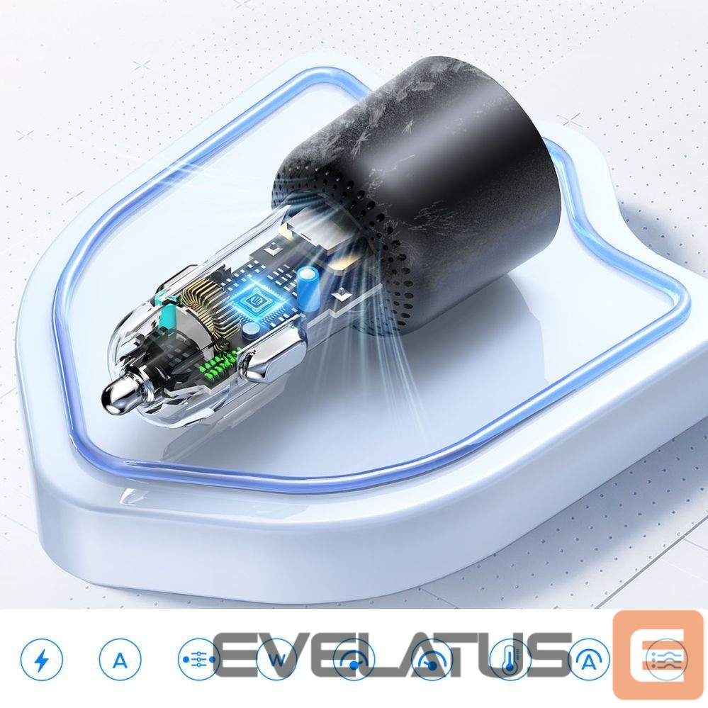 Adapter Orico Orico HyperDrive 165W USB-A + 2x USB-C Car Charger - Black