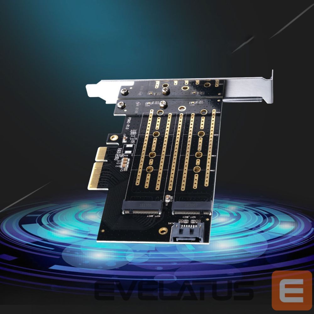 Other Computer Accessory Orico Orico PDM2 PCI-E 3.0 x4 Expansion Card for M.2 NVMe and SATA Drives - Black