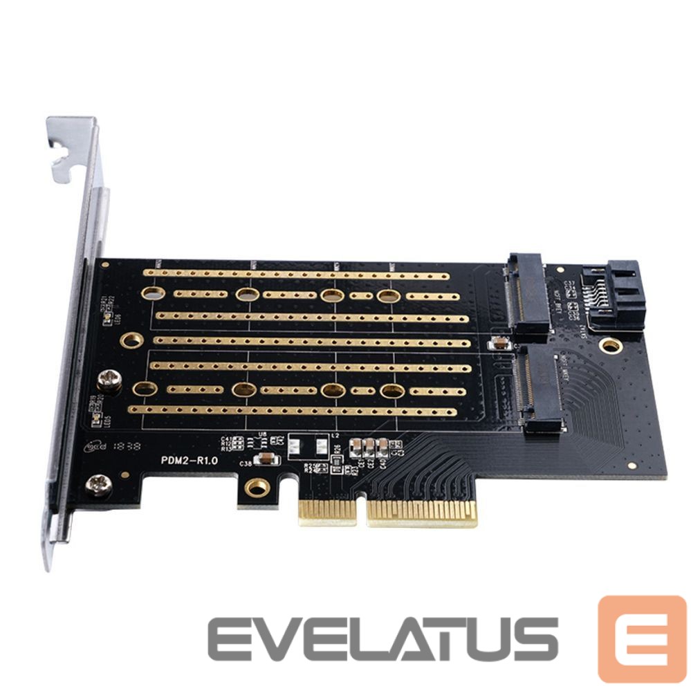 Other Computer Accessory Orico Orico PDM2 PCI-E 3.0 x4 Expansion Card for M.2 NVMe and SATA Drives - Black