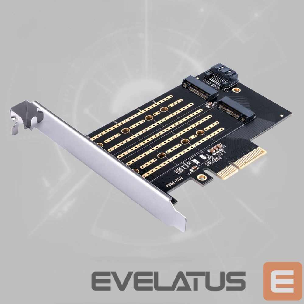 Other Computer Accessory Orico Orico PDM2 PCI-E 3.0 x4 Expansion Card for M.2 NVMe and SATA Drives - Black
